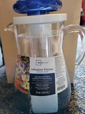 Mainstays Infusion Pitcher in Clear with Blue Lid